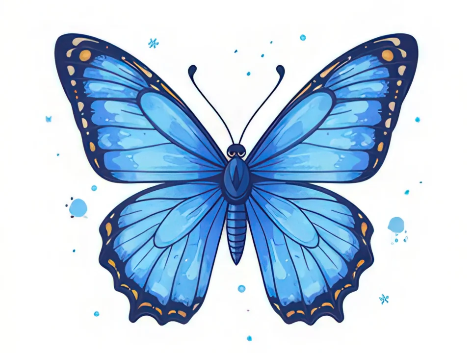 blue butterfly tattoo meaning spiritual guidance and peace