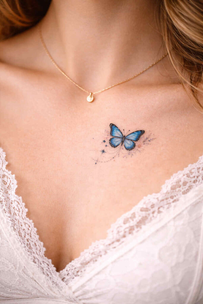 blue butterfly tattoo spiritual meaning