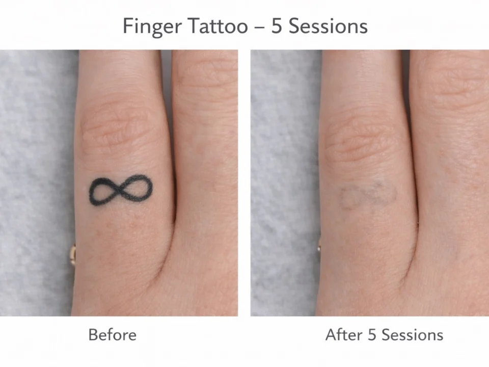 laser tattoo removal before and after finger tattoo 5 sessions