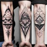 geometric forearm tattoos for men modern design