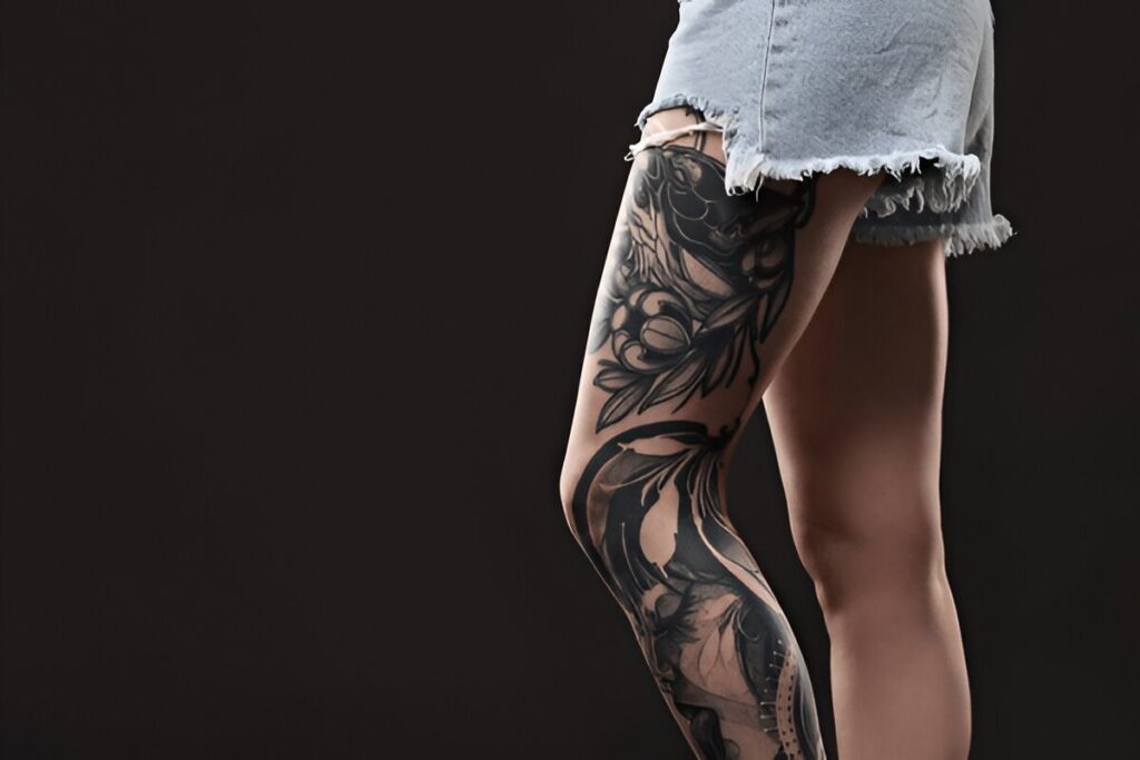 inner upper leg tattoo ideas for women