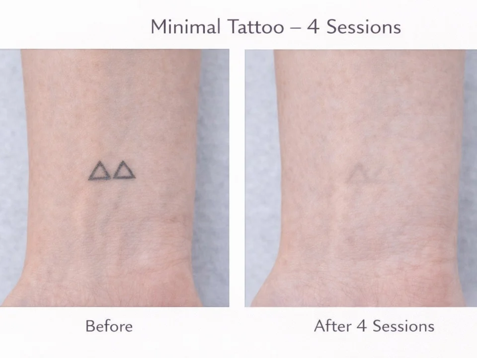 minimal tattoo removal before after quick fading 4 sessions