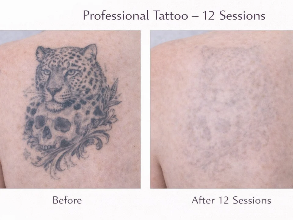 professional tattoo removal before after full process 12 sessions