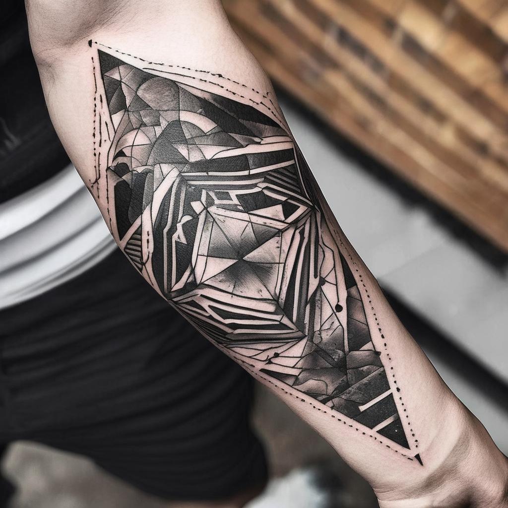 sacred geometry forearm tattoo men