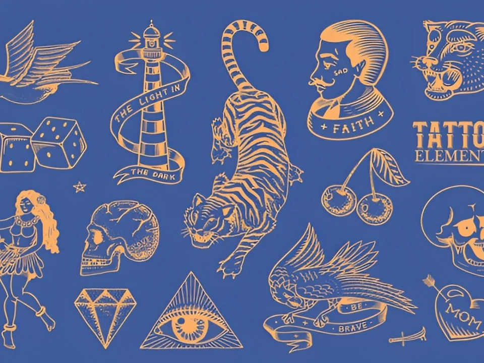 small tattoos for men blackwork design