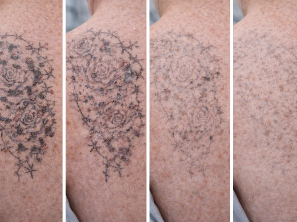 skin healing after tattoo removal session