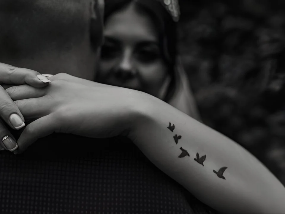 Swallows and roses sleeve tattoo filler ideascomposition