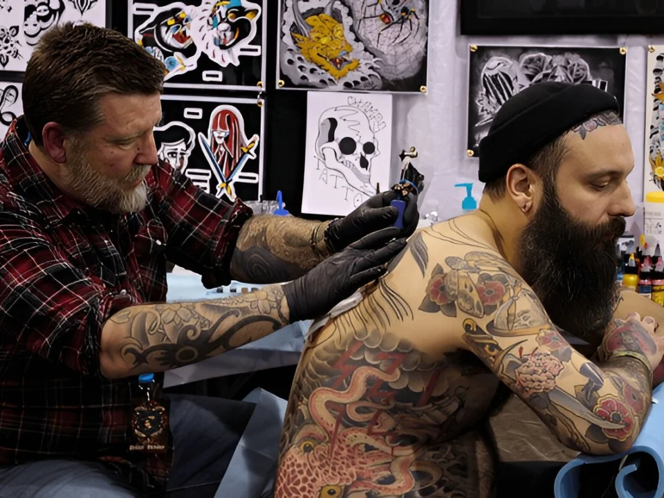 american traditional tattoo sleeve theme eagle rose dagger