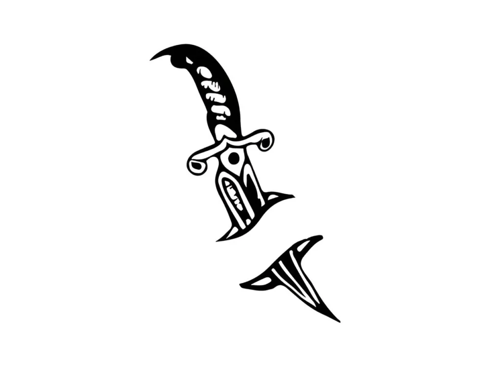 dagger tattoo filler small space