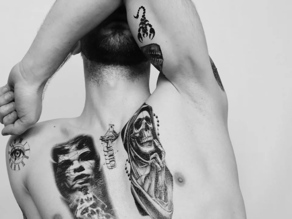 Geometric gap filler tattoo patterns designed to balance negative space in modern sleeves