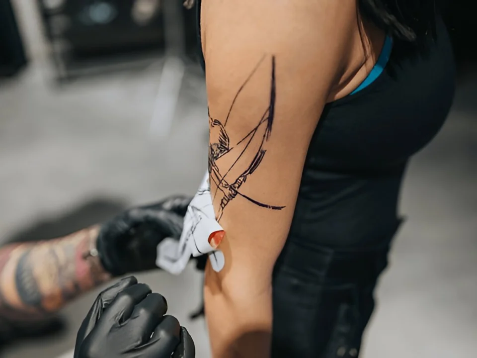 geometric sleeve gap filler tattoo