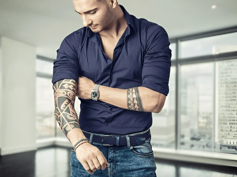 geometric sleeve tattoos for men mandala dotwork patterns