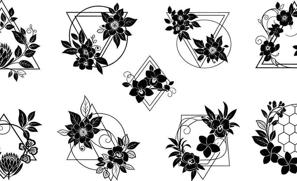 micro geometric gap filler tattoo