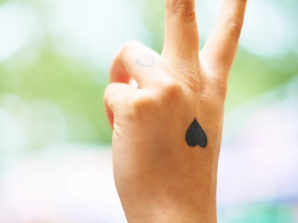 micro heart star minimalist tattoo filler