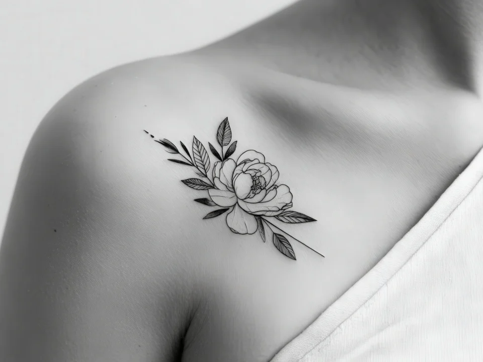 Minimal flower tattoo filler for small space