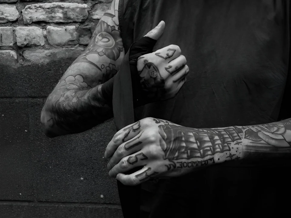 patchwork half sleeve tattoo ideas for men modern sleeve style