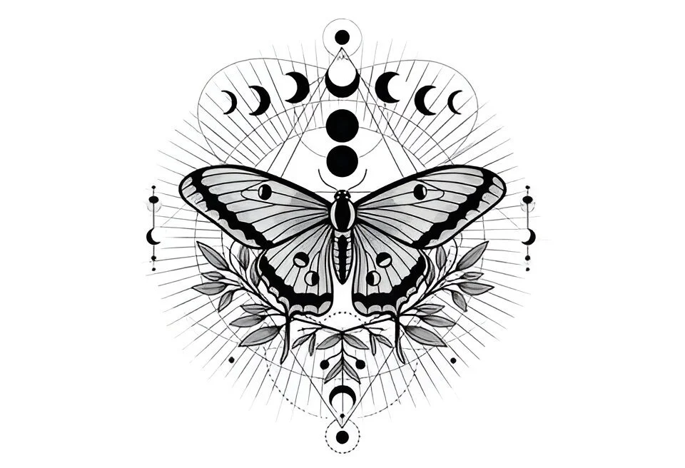 sacred geometry chest piece tattoo design men