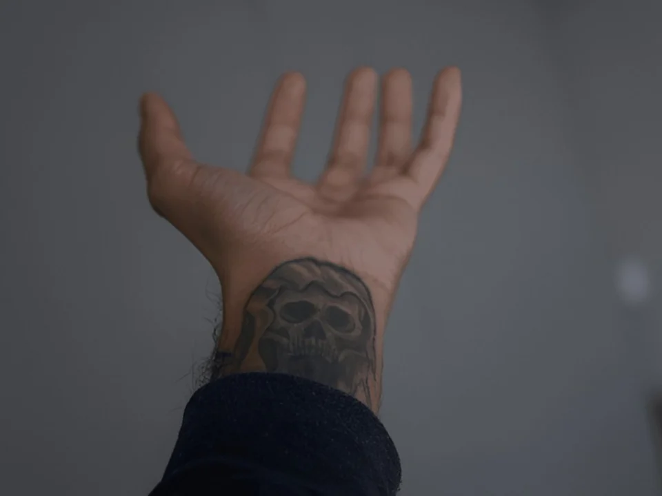 half sleeve tattoo ideas for men skull theme design