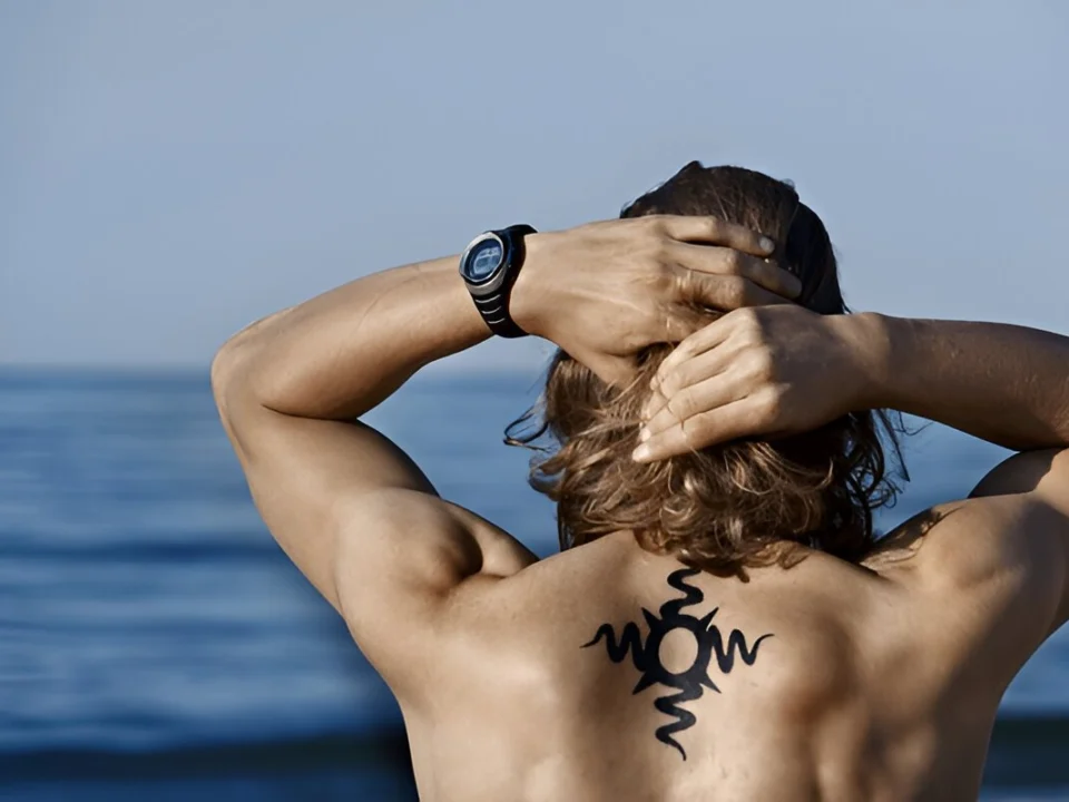 tribal sleeve tattoos for men modern polynesian pattern flow