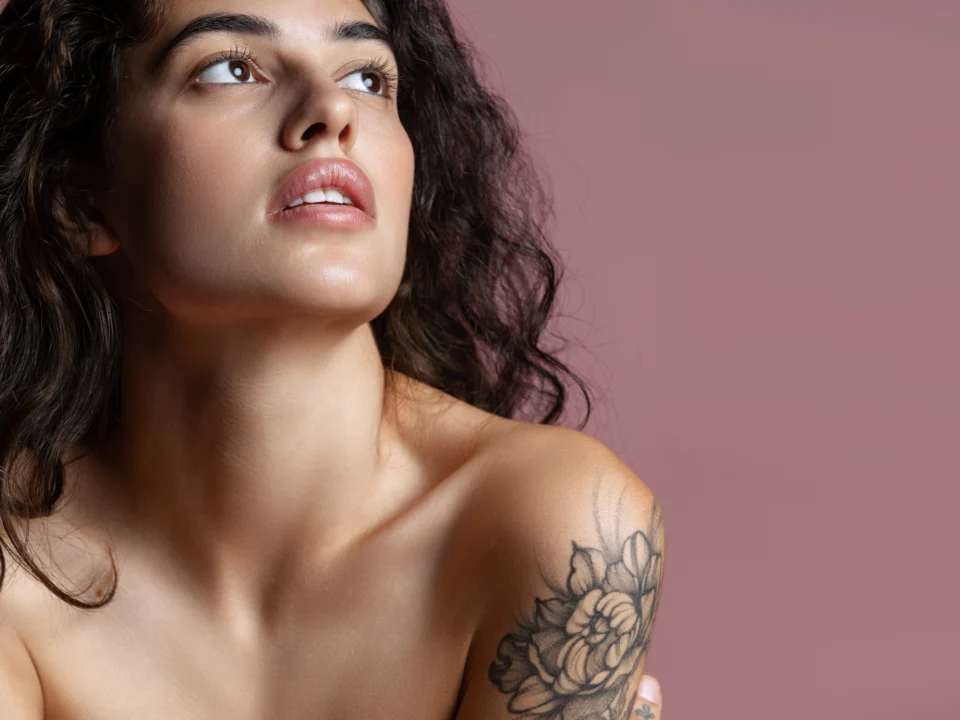floral shoulder tattoo filler idea