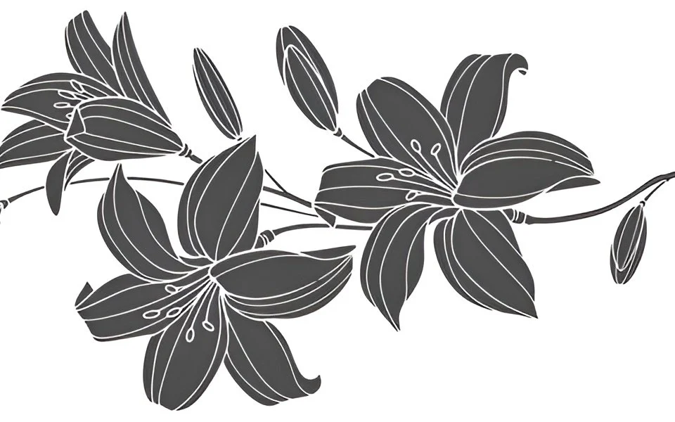 flower tattoo stencil outline