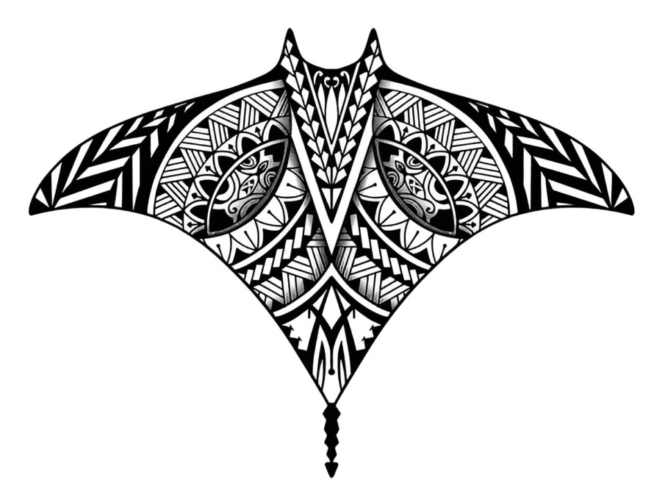 geometric tattoo stencil pattern
