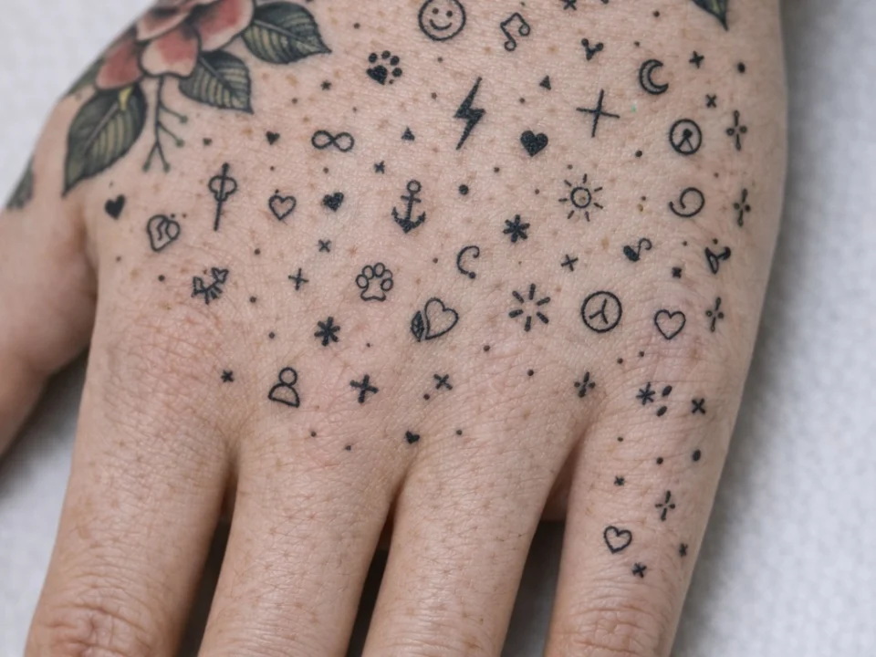 hand tattoo micro symbol fillers