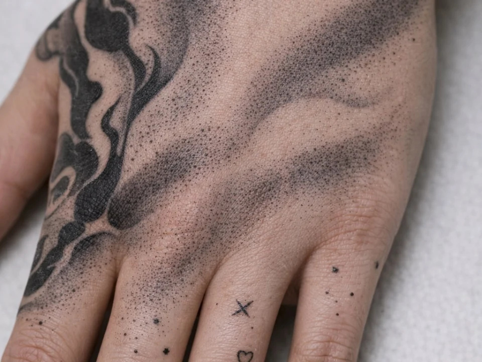 hand tattoo shading filler dotwork