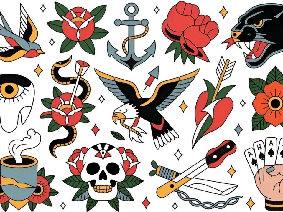 traditional tattoo flash design collection