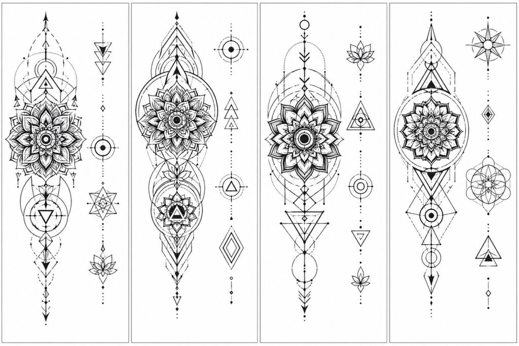 geometric tattoo stencil designs for men symmetrical patterns