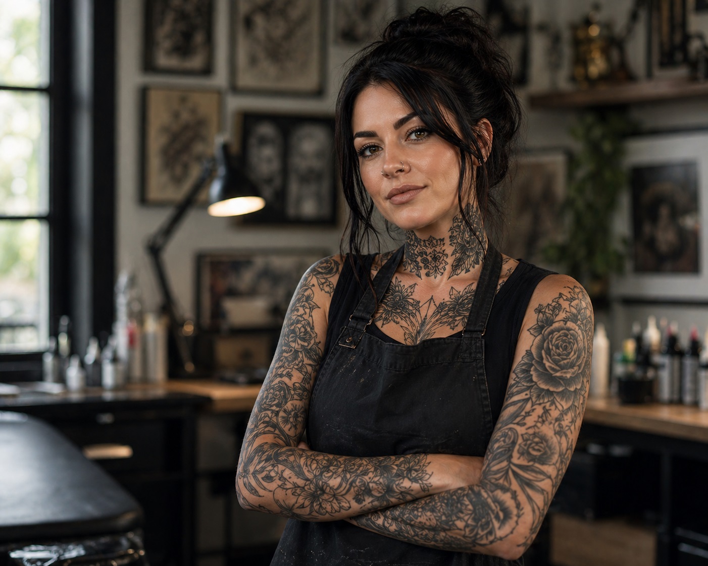 Jessica Reed professional tattoo artist portrait in studio
