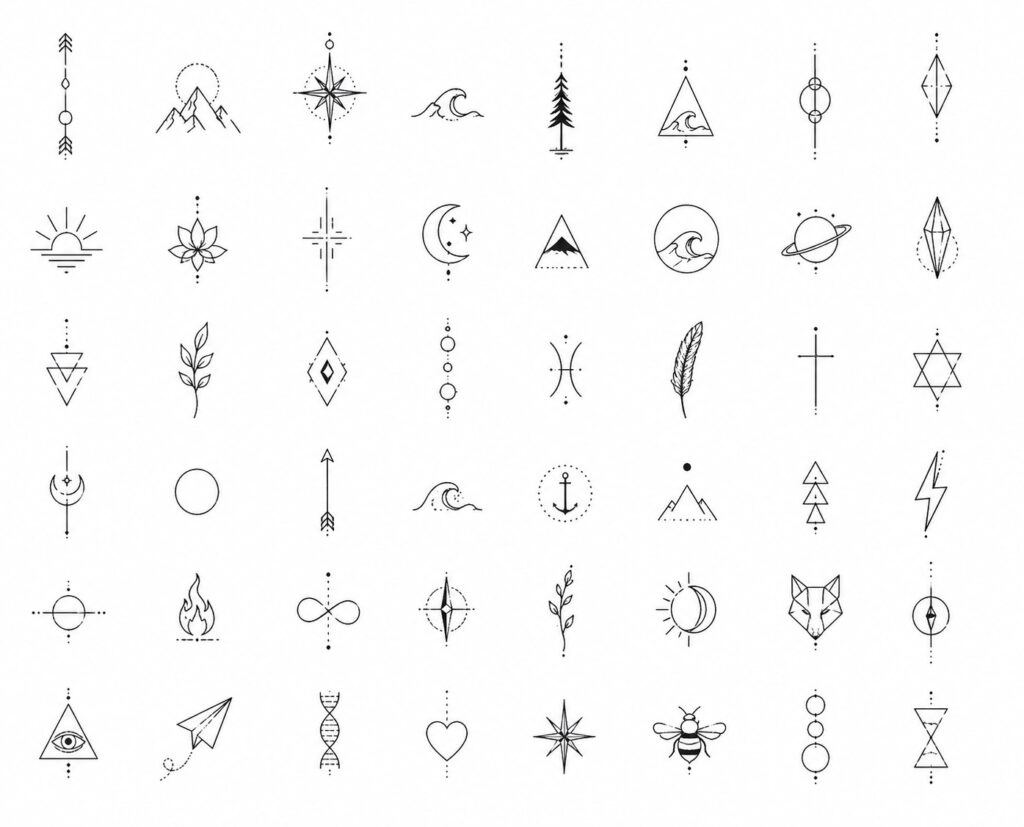 minimal tattoo stencils for men simple line designs