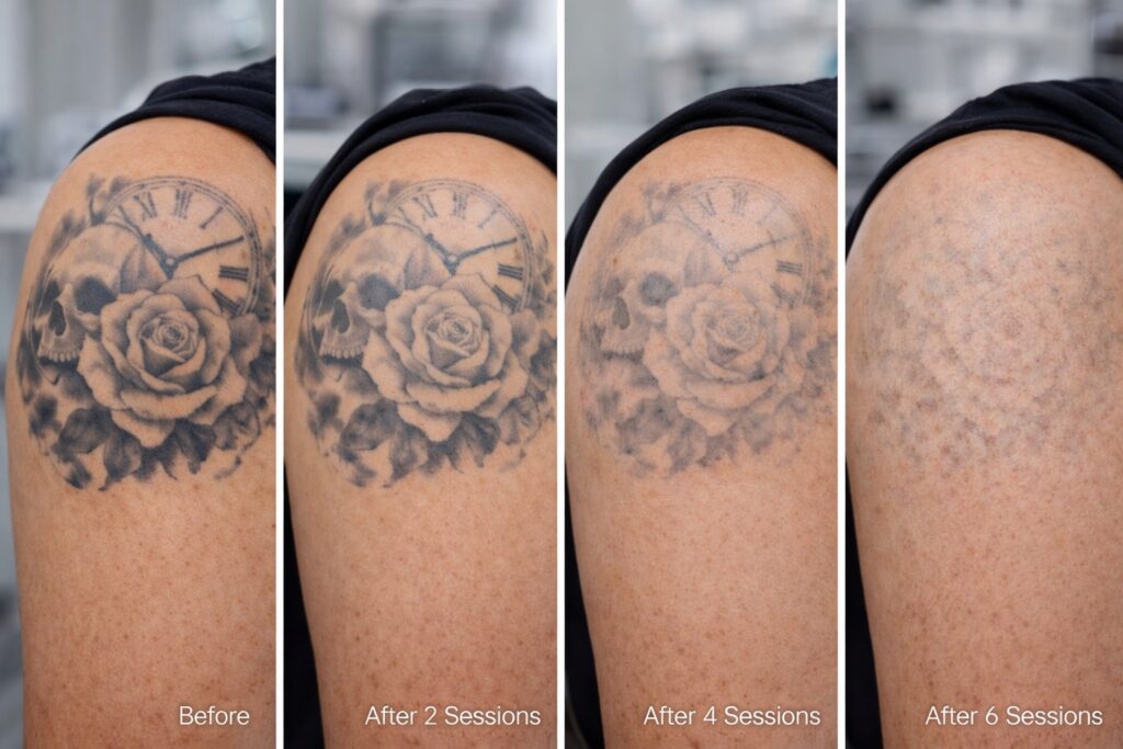 tattoo laser removal how many sessions