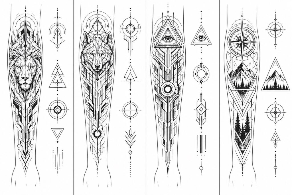 tattoo stencils for men forearm design geometric pattern