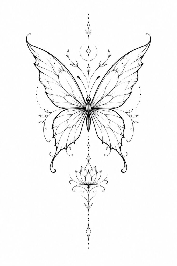 butterfly tattoo meaning for women elegant fine line design