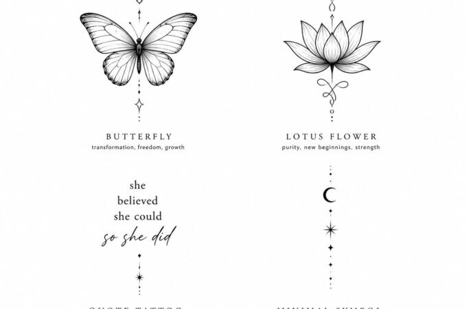 small meaningful tattoos for women elegant butterfly and lotus tattoo design