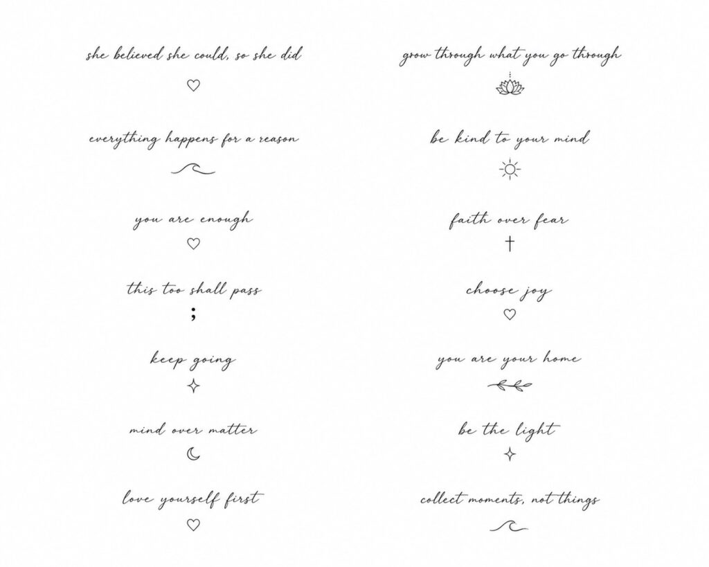 meaningful quote tattoos for women minimalist script tattoo ideas