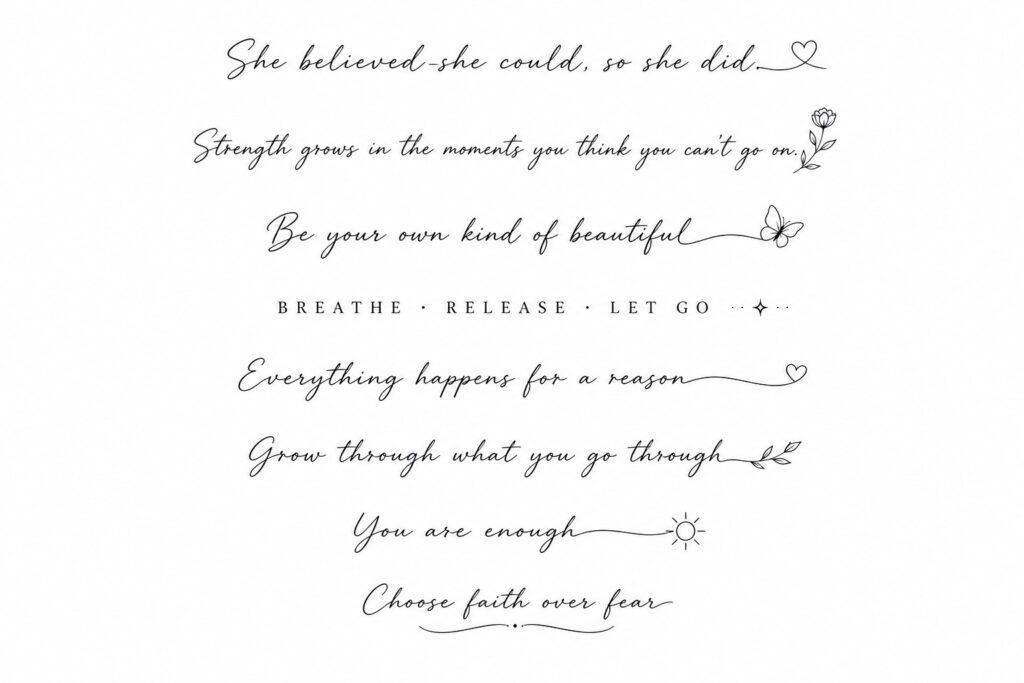 quote tattoos for women meaningful minimalist script designs