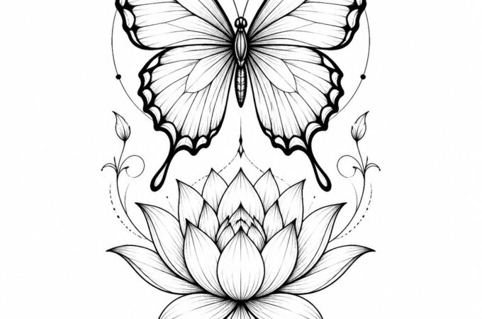 tattoos for women with meaning butterfly and lotus symbolic design