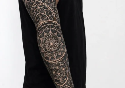 cool tattoo ideas for men blackwork geometric sleeve impressive