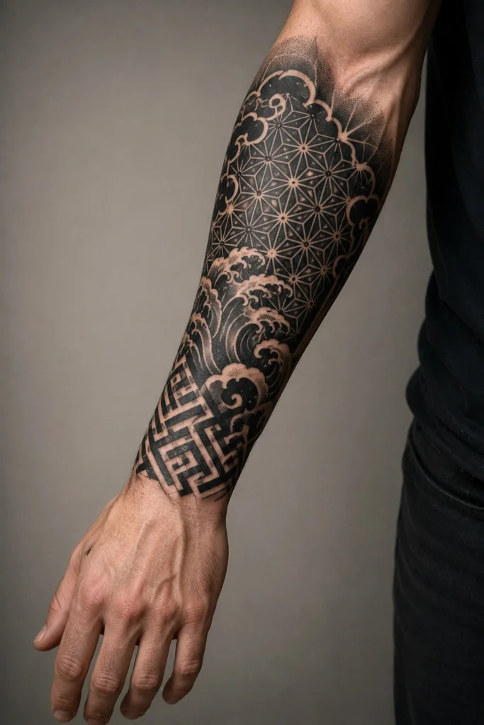 forearm tattoo ideas for men blackwork japanese inner outer forearm