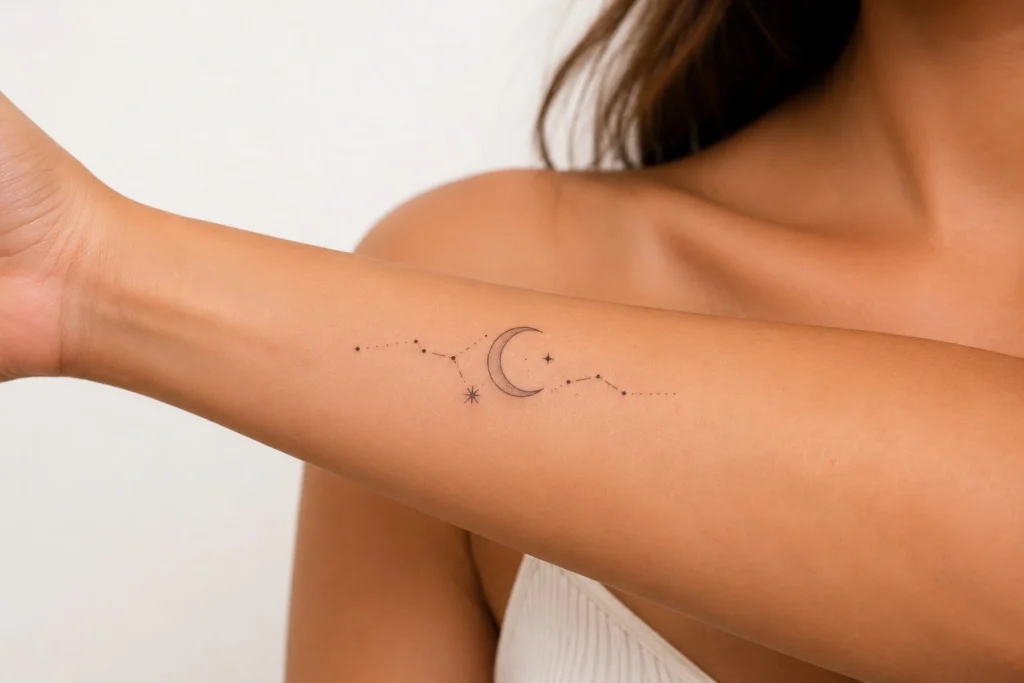 meaningful celestial tattoo ideas for women moon constellation star map