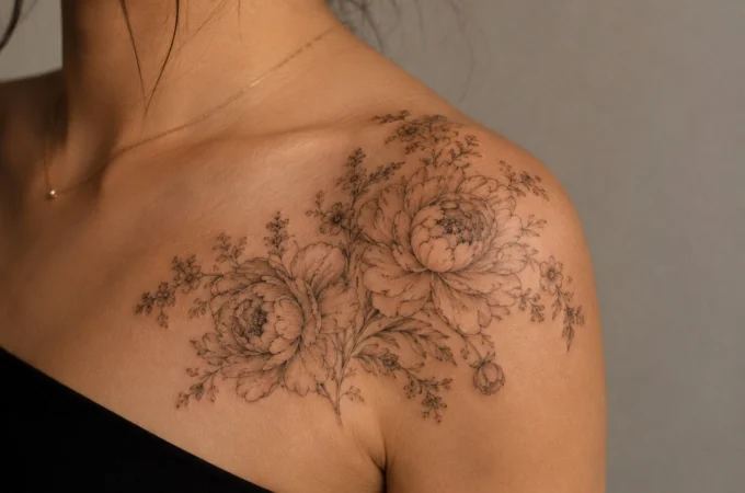 shoulder tattoo ideas for women 2026 fine line floral butterfly cap natural flow