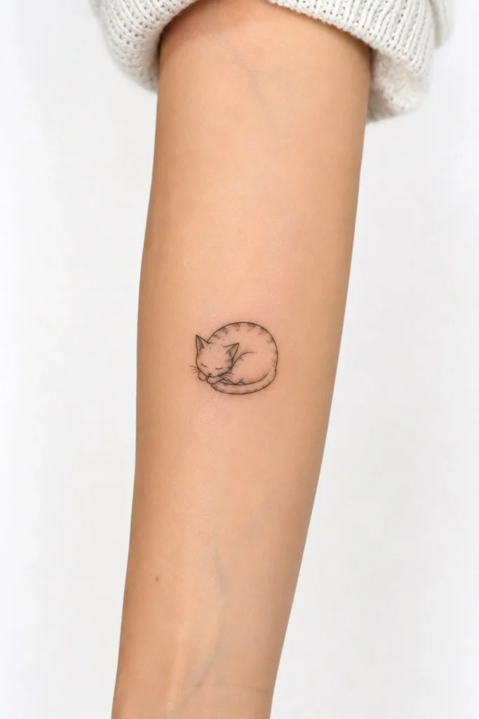 unique cute tattoo ideas for women jellyfish mushroom sleeping cat fine line